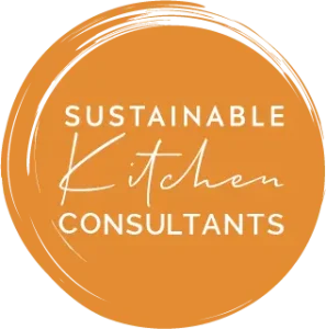 sustainable kitchen consultants saffron orange circular motif